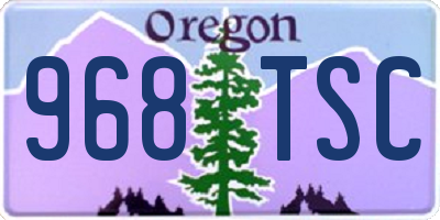 OR license plate 968TSC