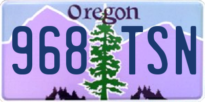 OR license plate 968TSN