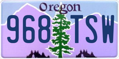 OR license plate 968TSW