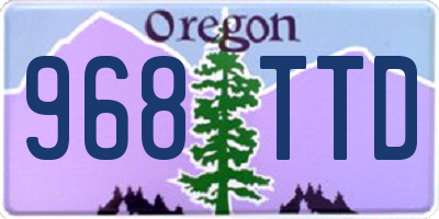 OR license plate 968TTD