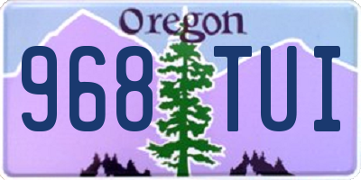 OR license plate 968TUI