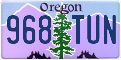 OR license plate 968TUN