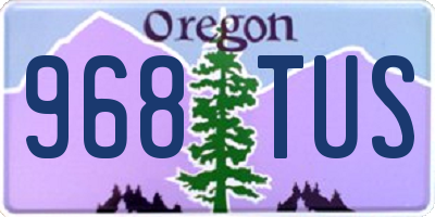 OR license plate 968TUS