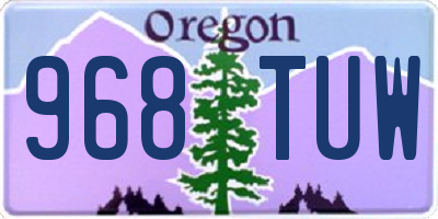 OR license plate 968TUW