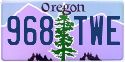 OR license plate 968TWE