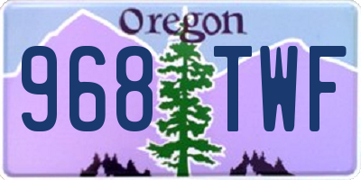 OR license plate 968TWF