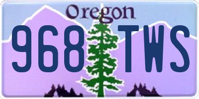 OR license plate 968TWS