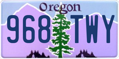 OR license plate 968TWY