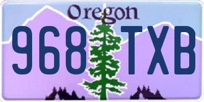 OR license plate 968TXB