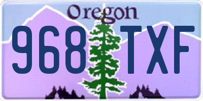 OR license plate 968TXF