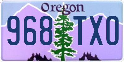 OR license plate 968TXO