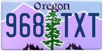 OR license plate 968TXT