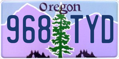 OR license plate 968TYD