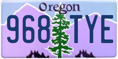 OR license plate 968TYE