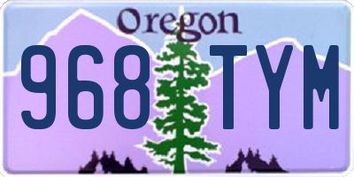 OR license plate 968TYM