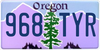 OR license plate 968TYR
