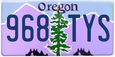 OR license plate 968TYS