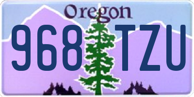 OR license plate 968TZU