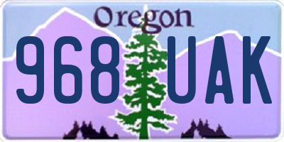 OR license plate 968UAK