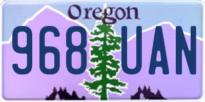 OR license plate 968UAN