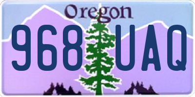 OR license plate 968UAQ