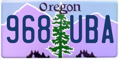 OR license plate 968UBA
