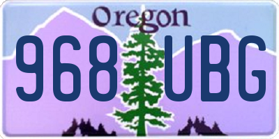 OR license plate 968UBG