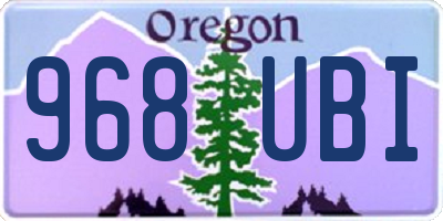 OR license plate 968UBI