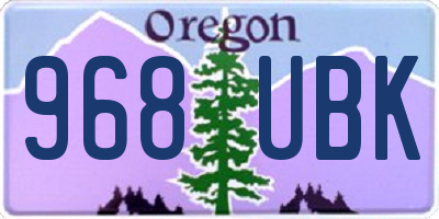 OR license plate 968UBK