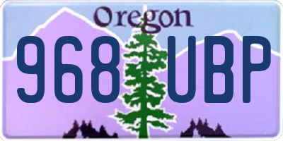OR license plate 968UBP