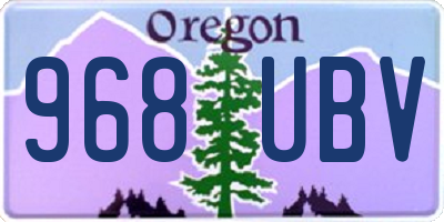 OR license plate 968UBV