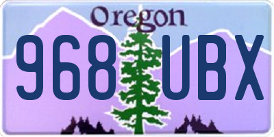 OR license plate 968UBX