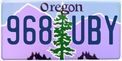 OR license plate 968UBY