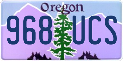 OR license plate 968UCS