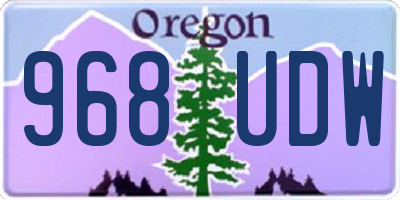 OR license plate 968UDW