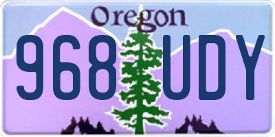 OR license plate 968UDY
