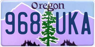 OR license plate 968UKA