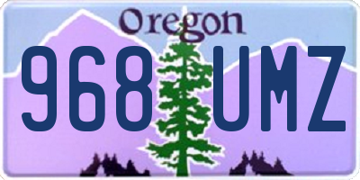 OR license plate 968UMZ