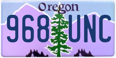 OR license plate 968UNC