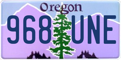 OR license plate 968UNE