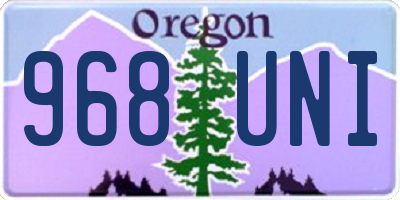 OR license plate 968UNI