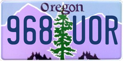 OR license plate 968UOR