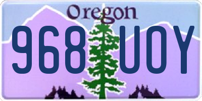 OR license plate 968UOY