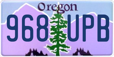 OR license plate 968UPB