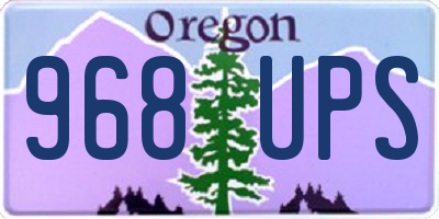OR license plate 968UPS