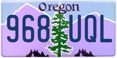 OR license plate 968UQL
