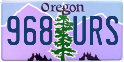 OR license plate 968URS