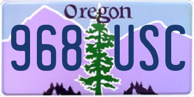OR license plate 968USC