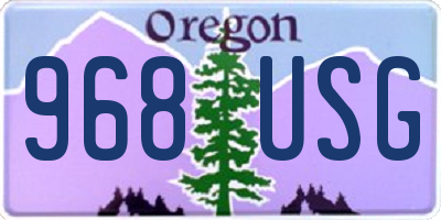 OR license plate 968USG