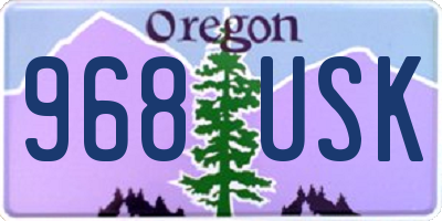 OR license plate 968USK